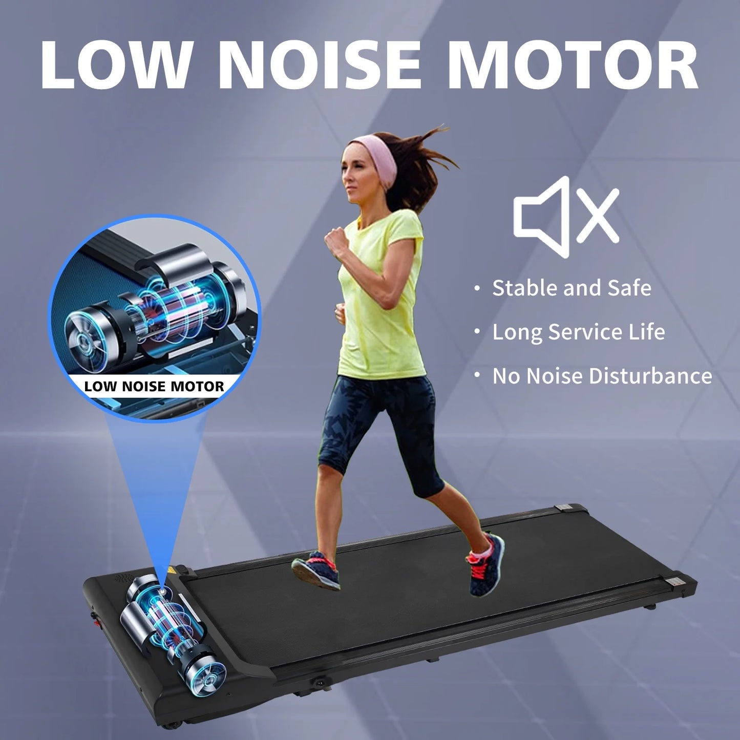 Factory Sale! under Desk Incline Treadmill,Walking Pad Desk Treadmill, Slim Walking Running Jogging Machine for Home Office Exercise - LCD Display, Fits Your under Desk