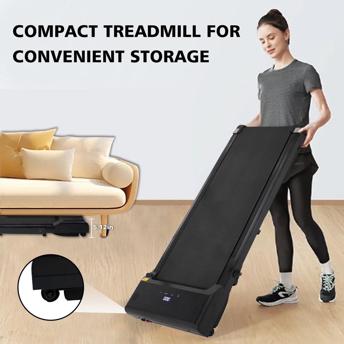 Factory Sale! under Desk Incline Treadmill,Walking Pad Desk Treadmill, Slim Walking Running Jogging Machine for Home Office Exercise - LCD Display, Fits Your under Desk