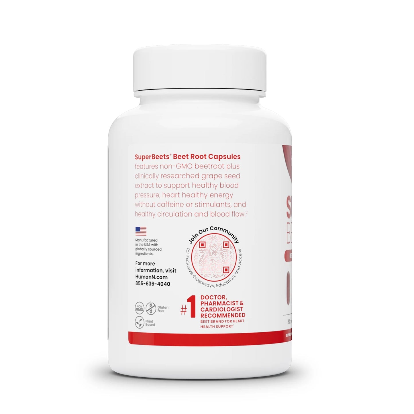 Superbeets Beet Root Capsules - Support Healthy Blood Pressure - 90 Count