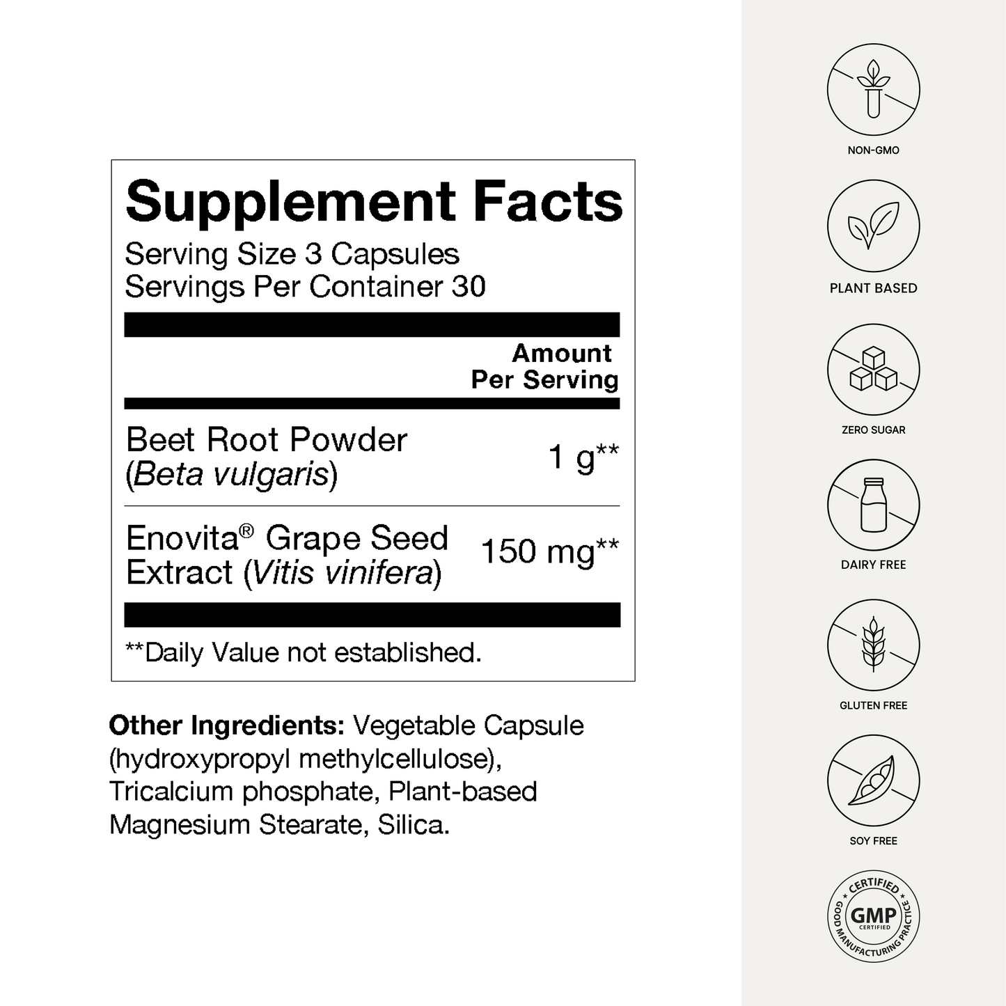 Superbeets Beet Root Capsules - Support Healthy Blood Pressure - 90 Count