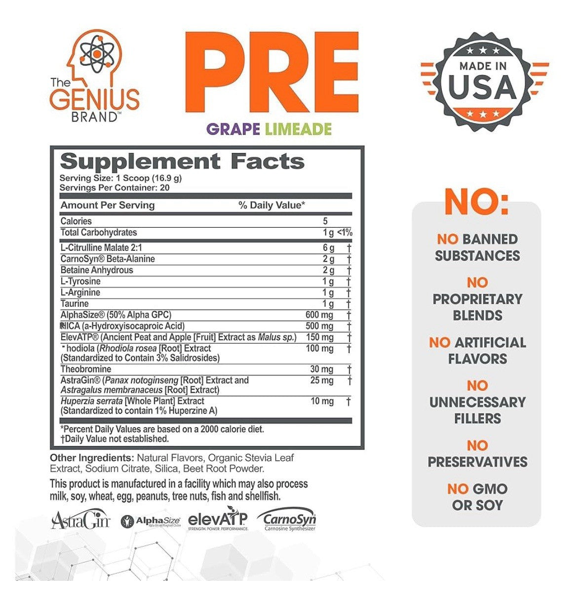 The Genius Pre Workout Grape Limeade