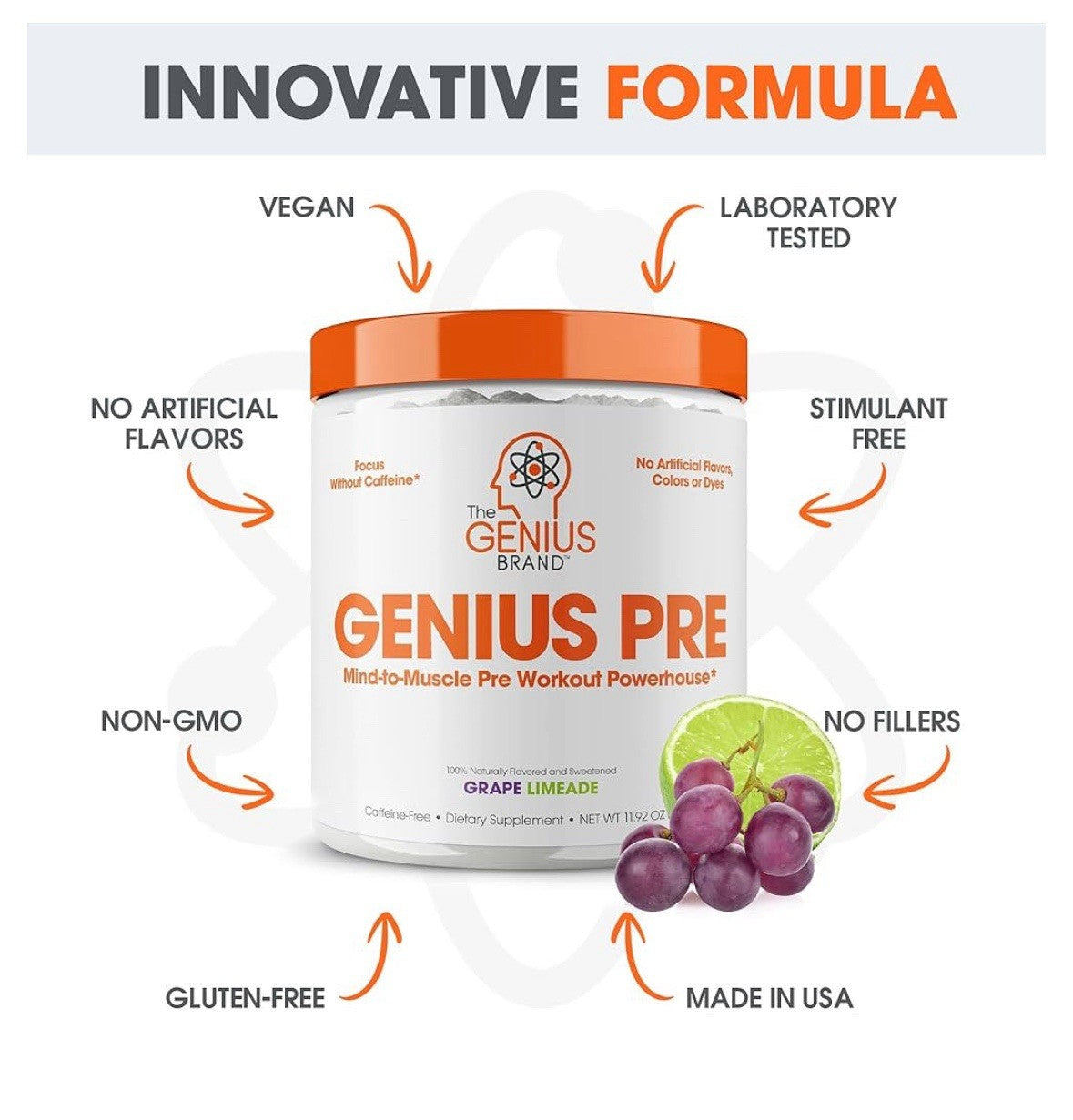 The Genius Pre Workout Grape Limeade