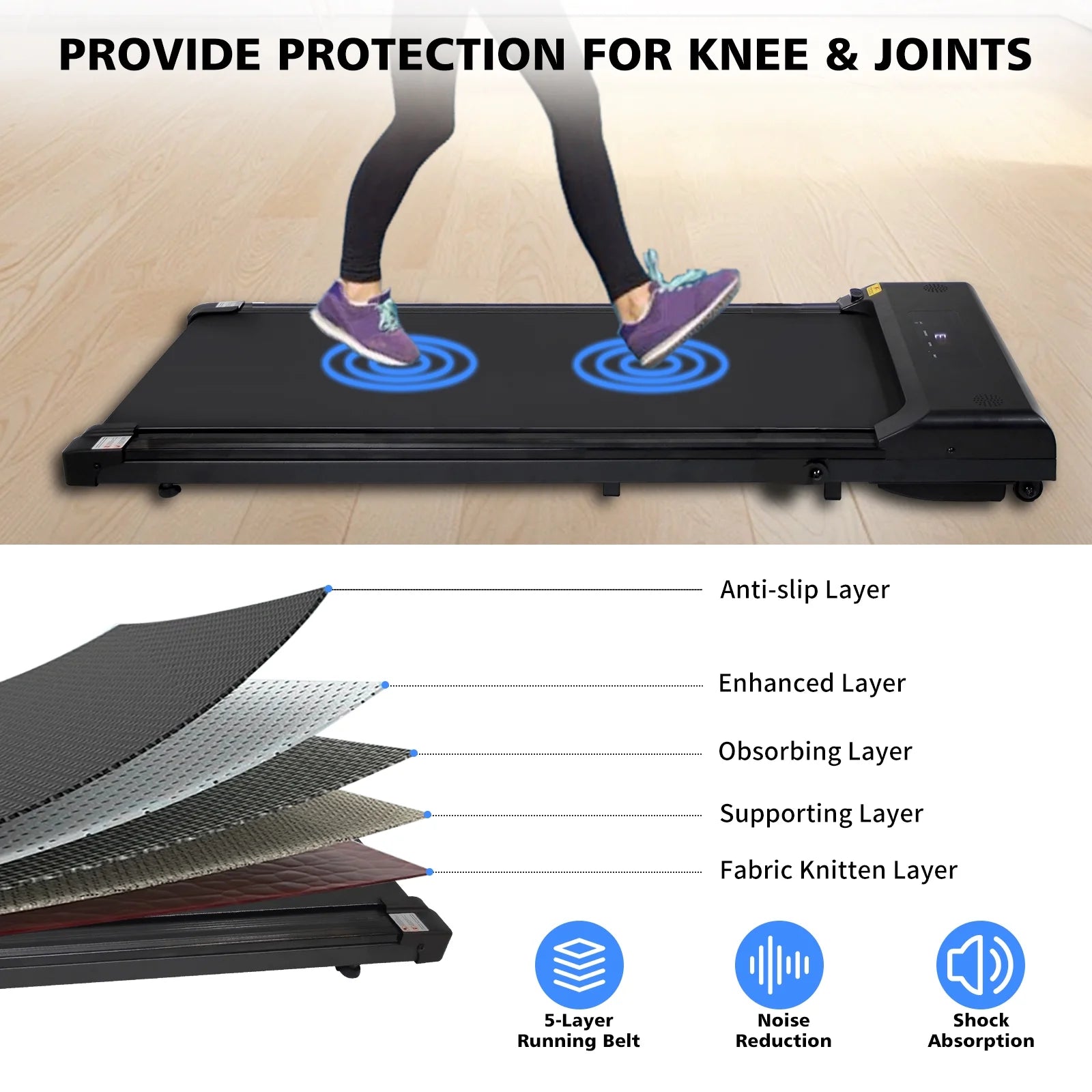 Factory Sale! under Desk Incline Treadmill,Walking Pad Desk Treadmill, Slim Walking Running Jogging Machine for Home Office Exercise - LCD Display, Fits Your under Desk