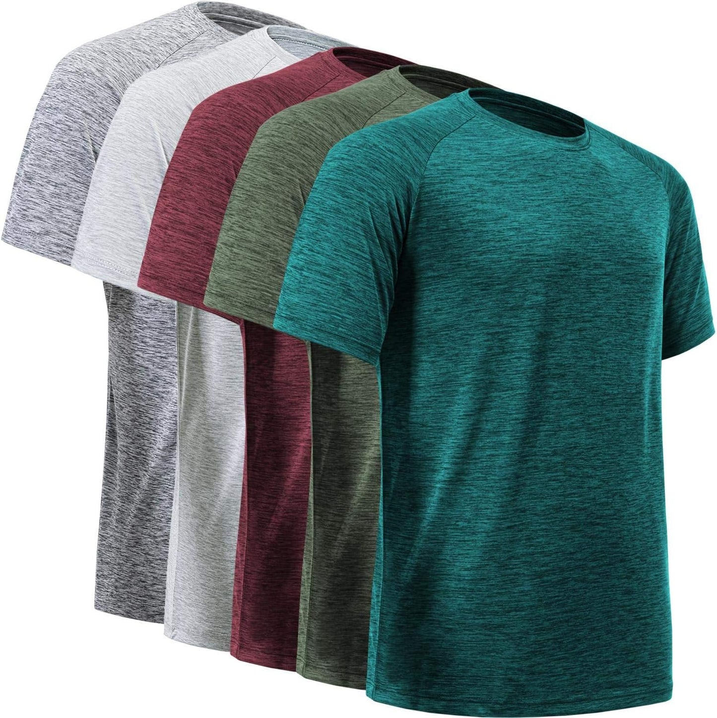 Workout Shirts for Men, Moisture Wicking Quick Dry Active Athletic Men'S Gym Performance T Shirts