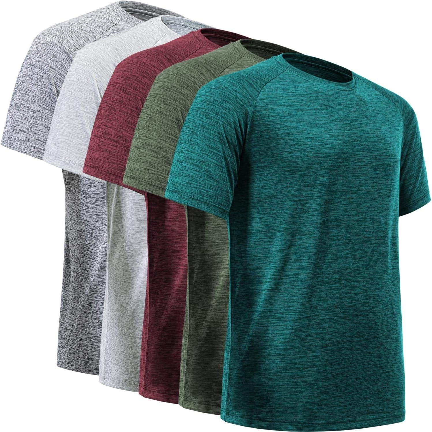 Workout Shirts for Men, Moisture Wicking Quick Dry Active Athletic Men'S Gym Performance T Shirts
