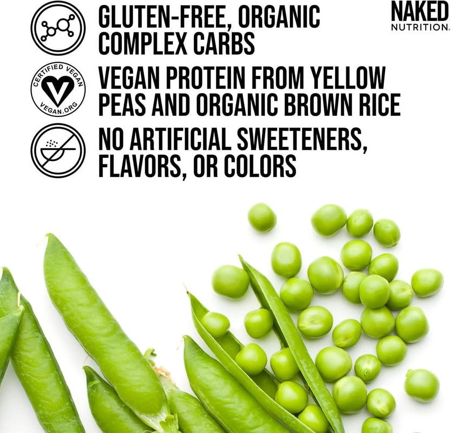 Naked Pea - Chocolate Pea Protein Isolate, Only 3 Ingredients, 19G Chocolate Vegan Protein, 5LB
